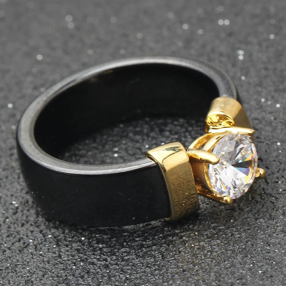 Luxury Zircon Ceramic Ring For Women