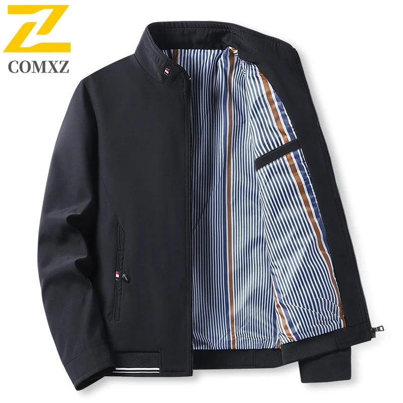 Brand Jacket Men's Spring And Autumn Fashion All-match Solid Color Collar Windproof Jacket