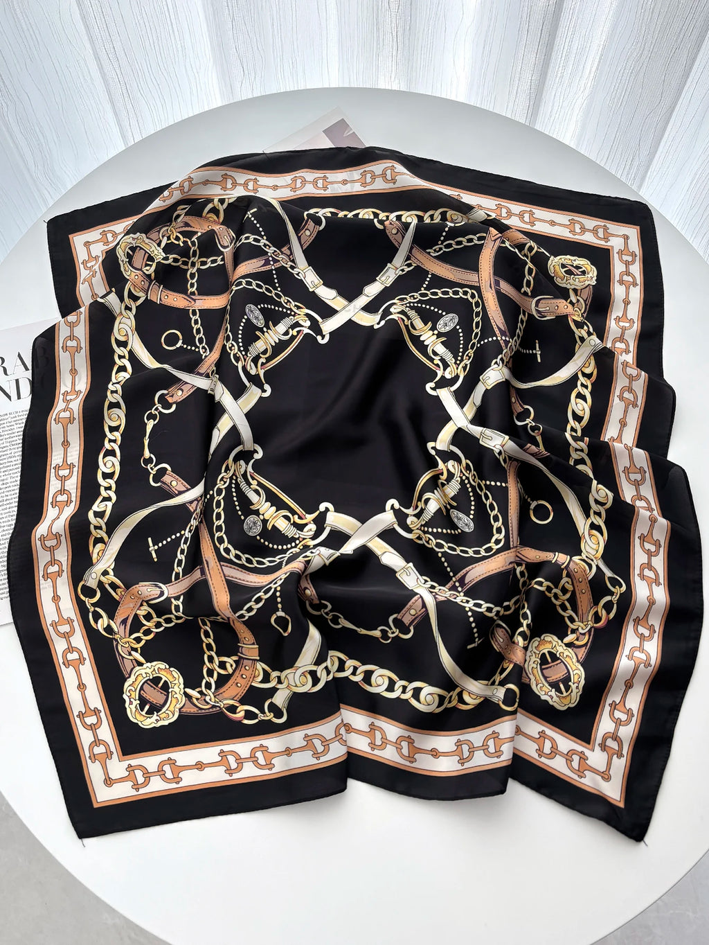 Luxury Women's Vintage Versatile Thin Satin Scarf