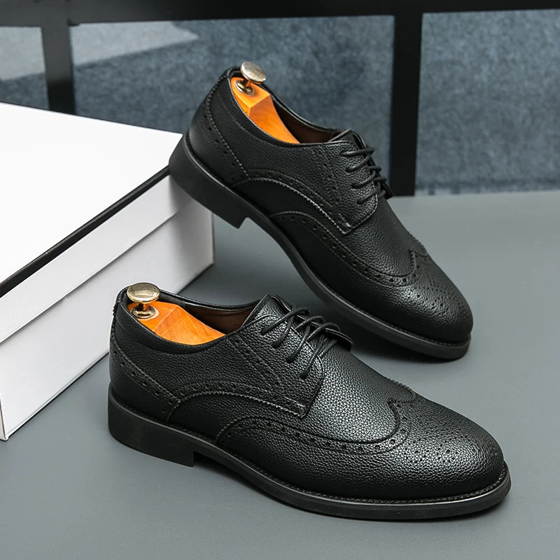 High End Brand Men's Leather Business Dress Shoes