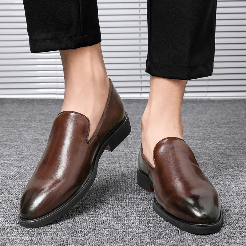Business Formal Slip-On Leather Shoes