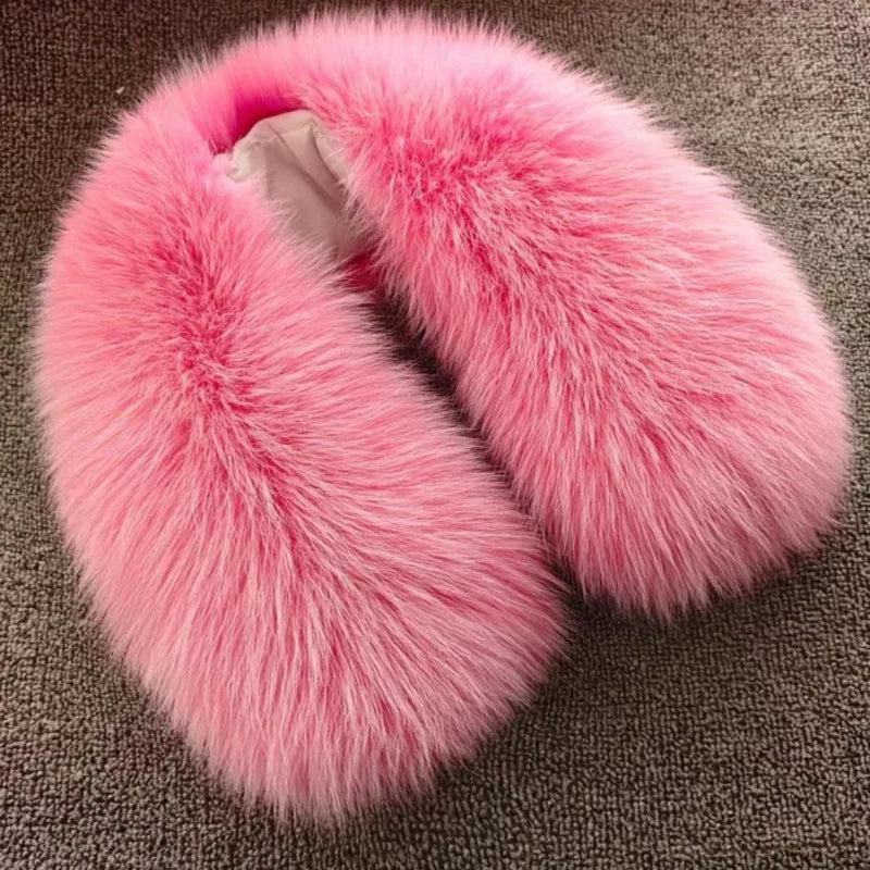 Real Fox Fur Collar For Woman Winter Warm Genuine Fur Scarf