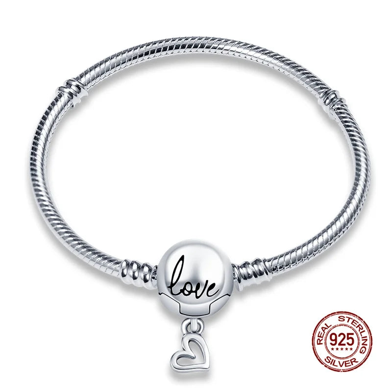 925 Silver Disney Original 17-20CM Gypsophila Snake Bones Chain Bracelet for Women