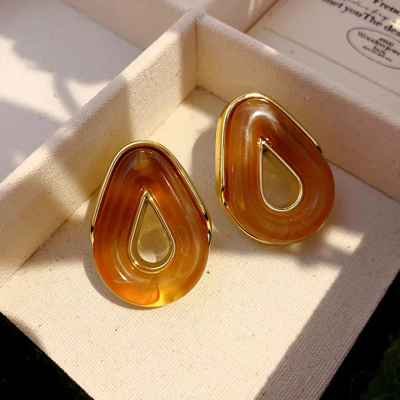 Smooth Leopard Round Bead Earrings for Women