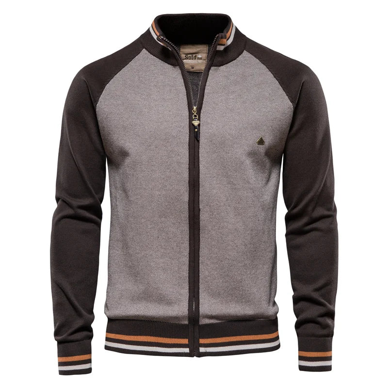 AIOPESON Spliced Cardigan Men Streetwear