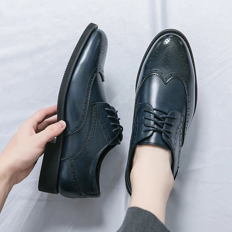 High End Brand Men's Leather Business Dress Shoes