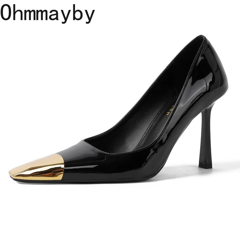 Designer Patent Leather Women Pumps