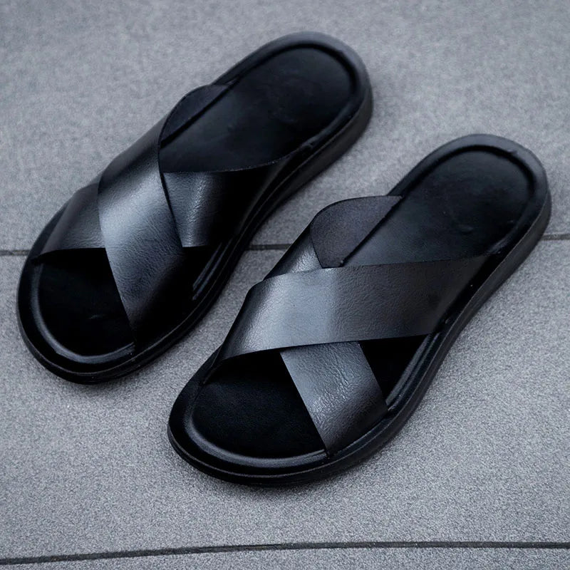 Italian PU Leather Slippers