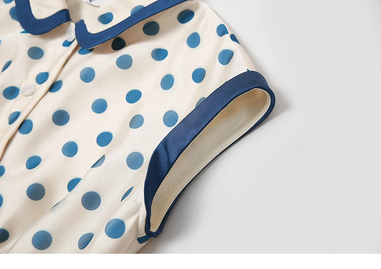 Fashion Vintage Polka Dot Print Elegant Knee Length Dresses