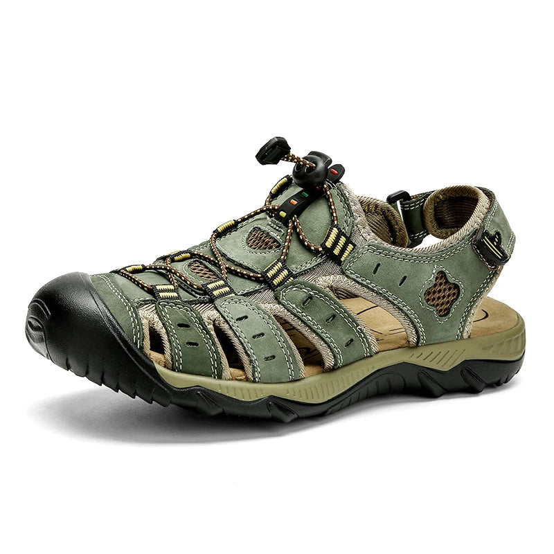 Genuine Leather Mens Water Beach Sandals