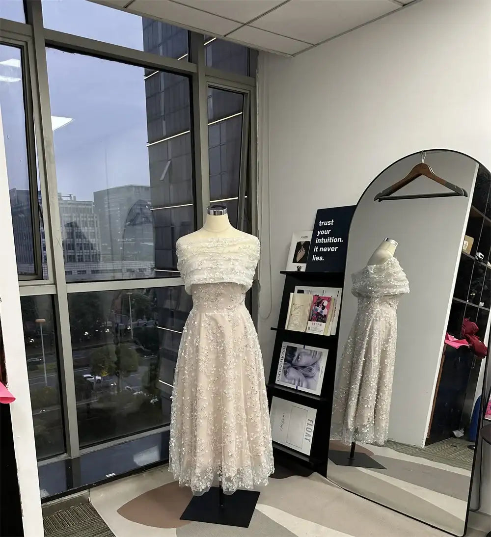 Bella Champagn Tulle Evening dresses