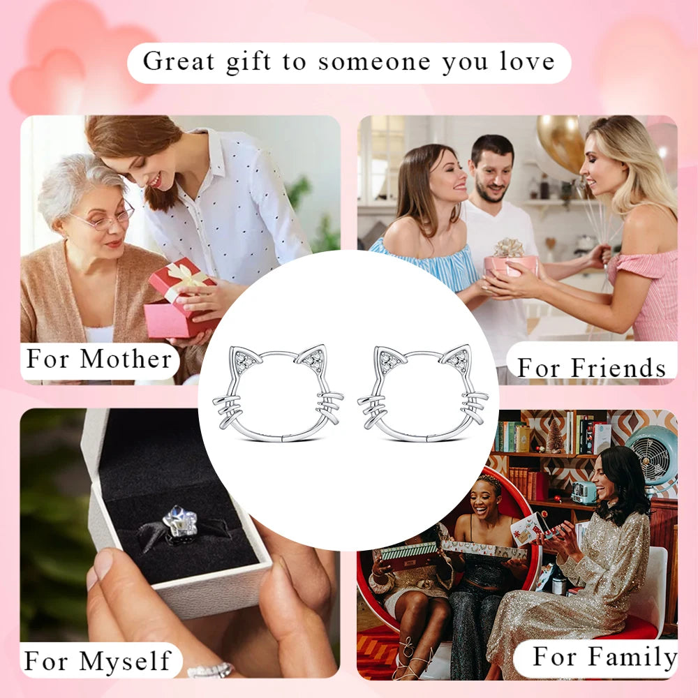 2025 Fashion Simple Hollow Cute Cat Stud Earrings