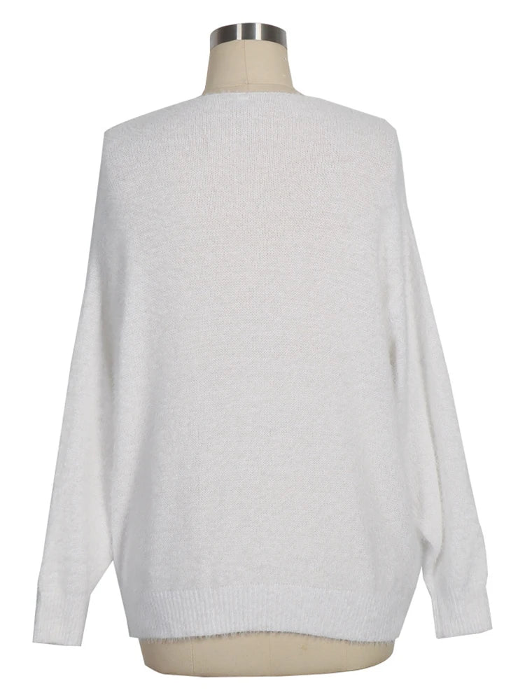 Women's V Neck Long Sleeve Sweater