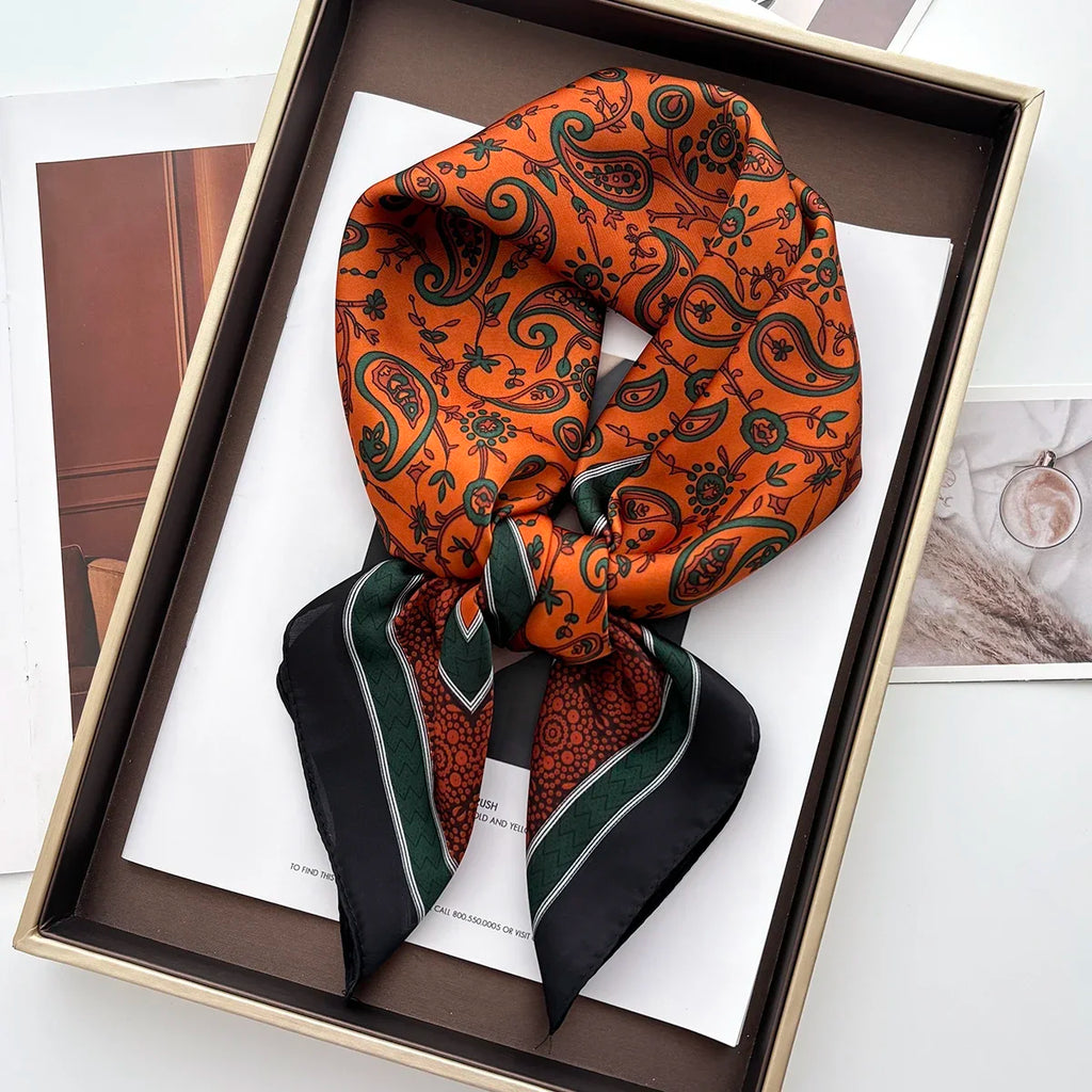 Luxury Women's Vintage Versatile Thin Satin Scarf