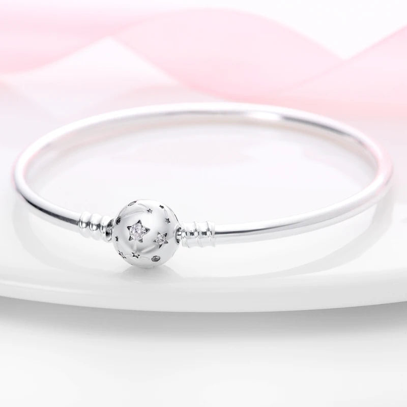 925 Silver Disney Original 17-20CM Gypsophila Snake Bones Chain Bracelet for Women