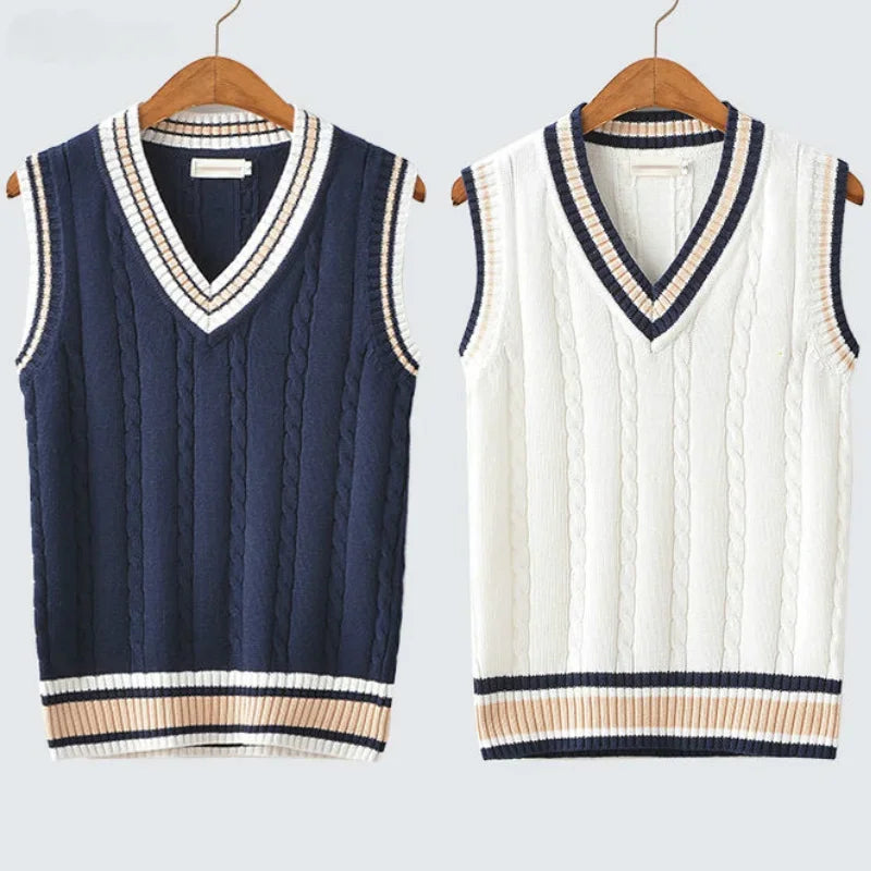 Sweater Vest Men Thicken V-neck Sleeveless