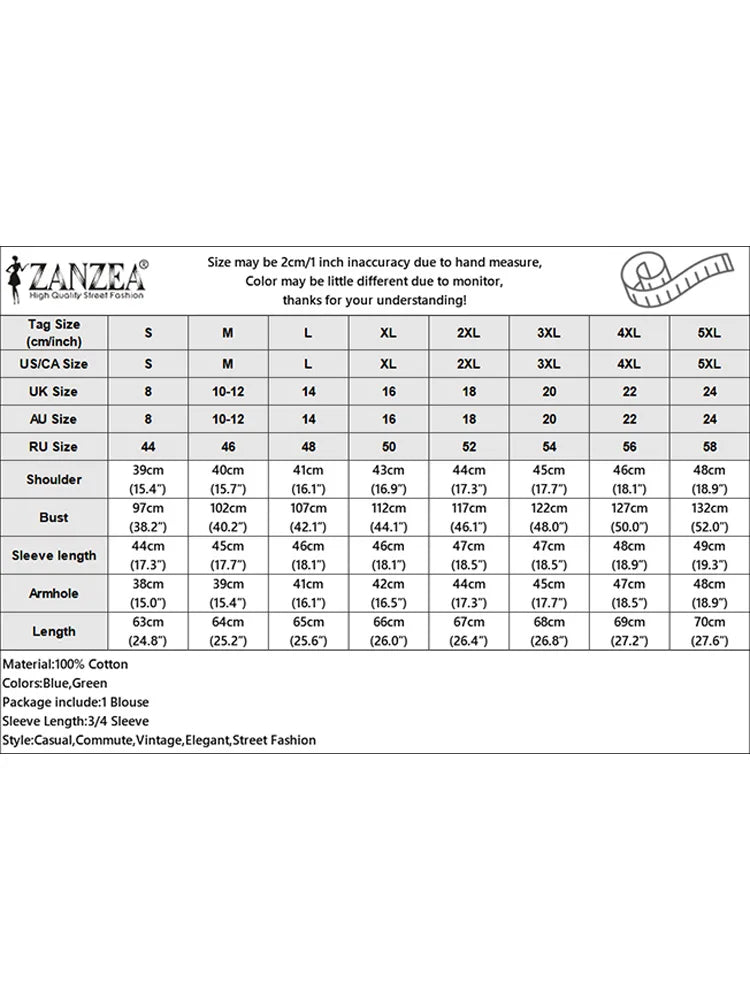 Women Long Sleeve Blouse Retro Floral Print Shirts