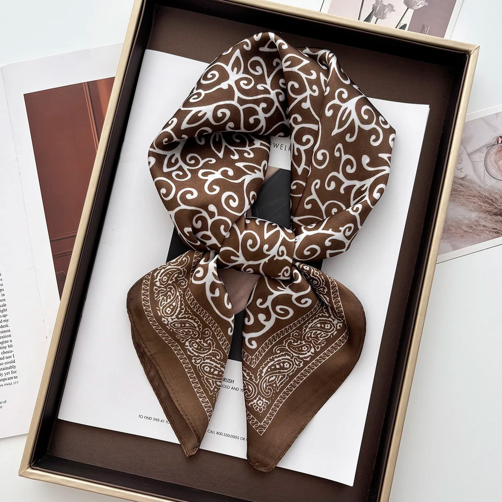 Luxury Women's Vintage Versatile Thin Satin Scarf