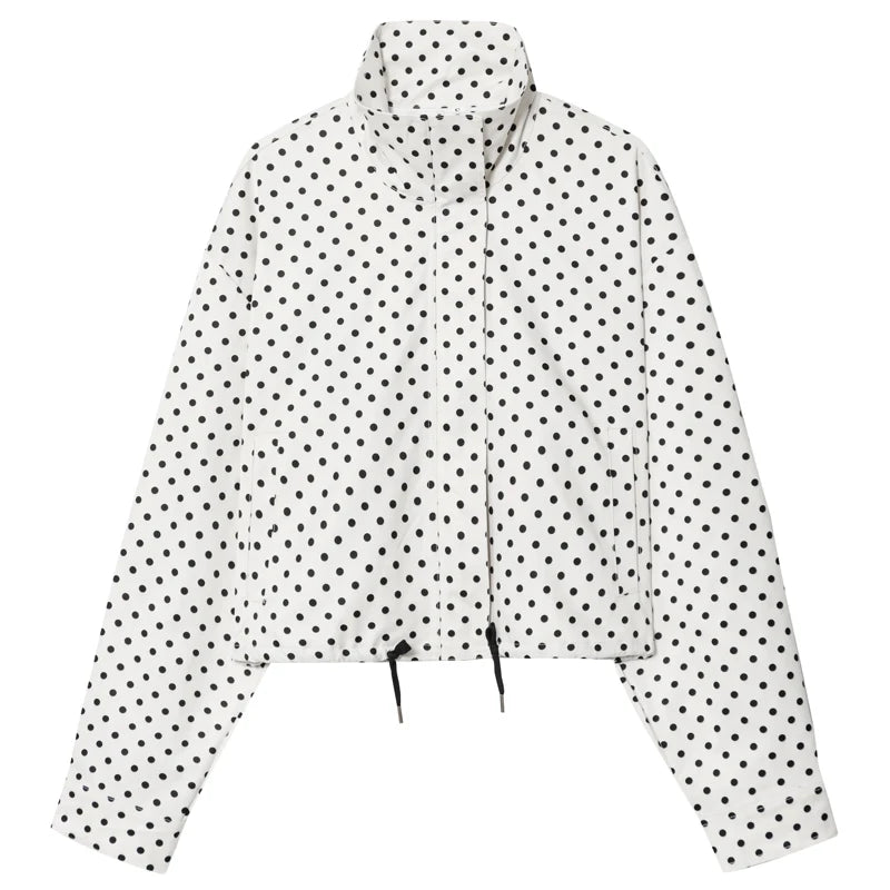 Polka Dot Bomber Jacket Women's Jackets