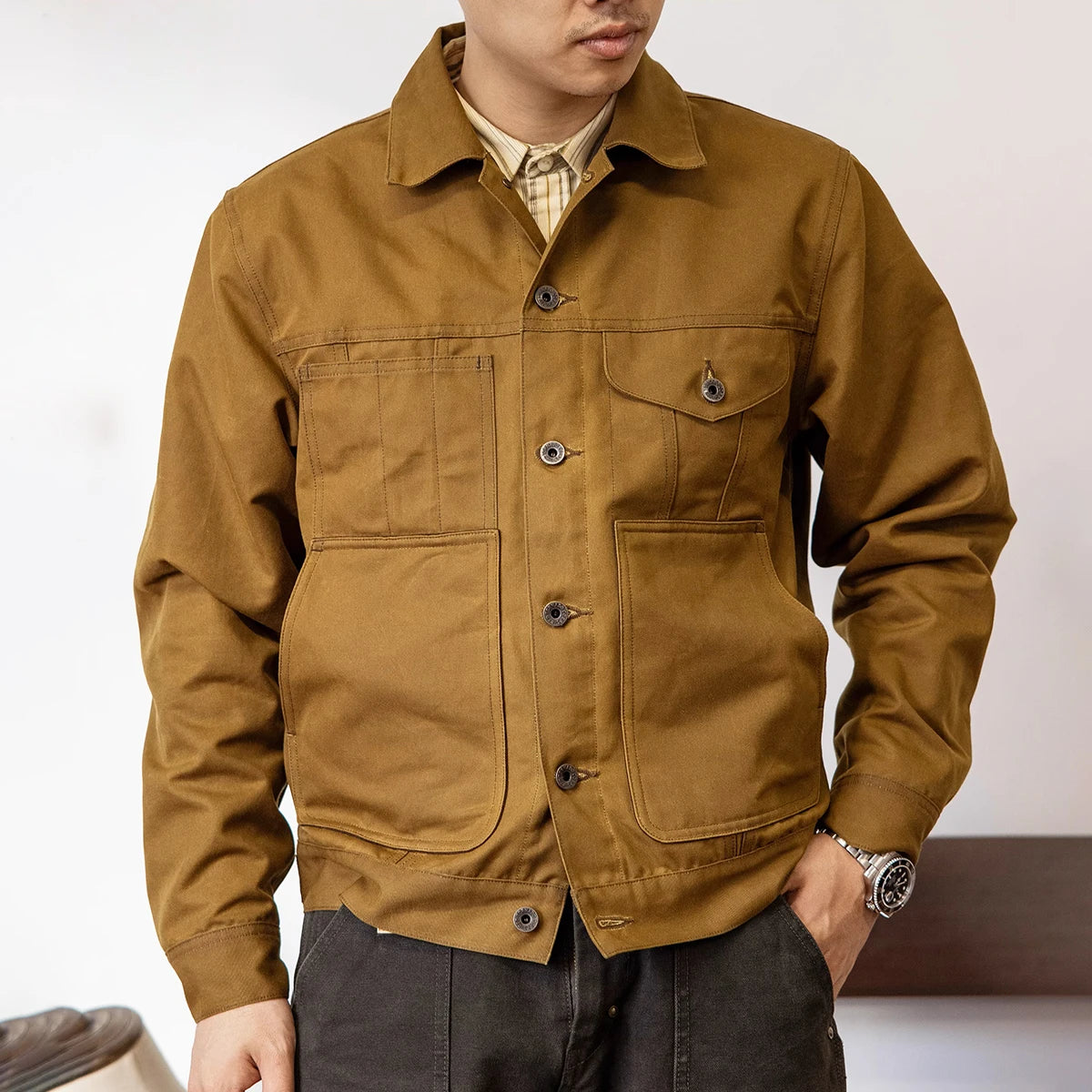 Red Tornado Waxed Canvas Cruiser Jacket