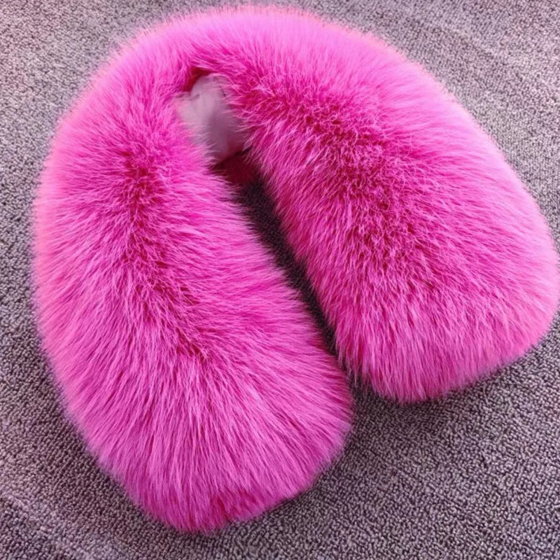 Real Fox Fur Collar For Woman Winter Warm Genuine Fur Scarf