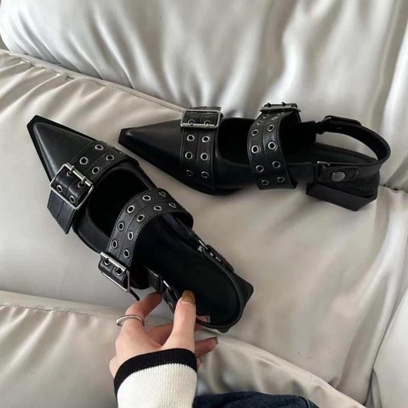 French Style Pointed Toe Mary Jane Shoes