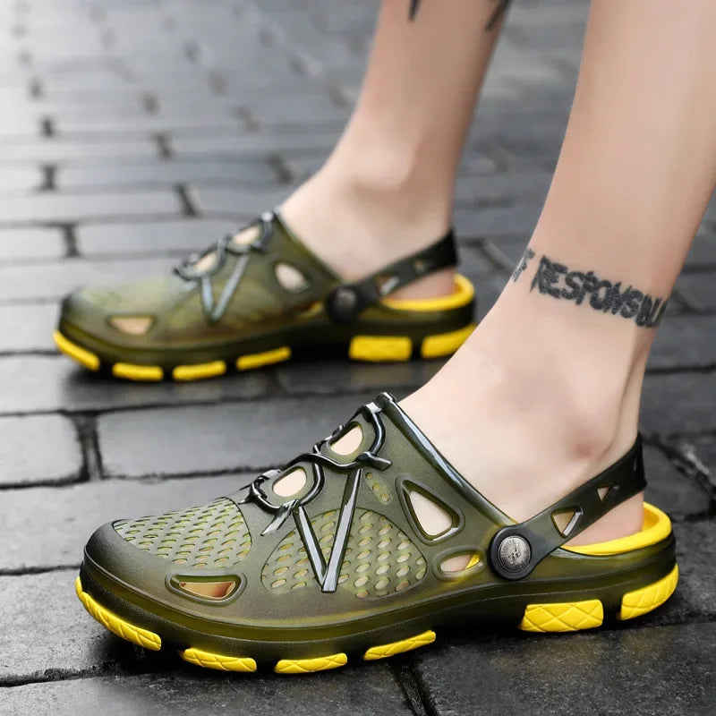 Summer Breathable Vented Shoes Men's Outdoor Beach Slippers