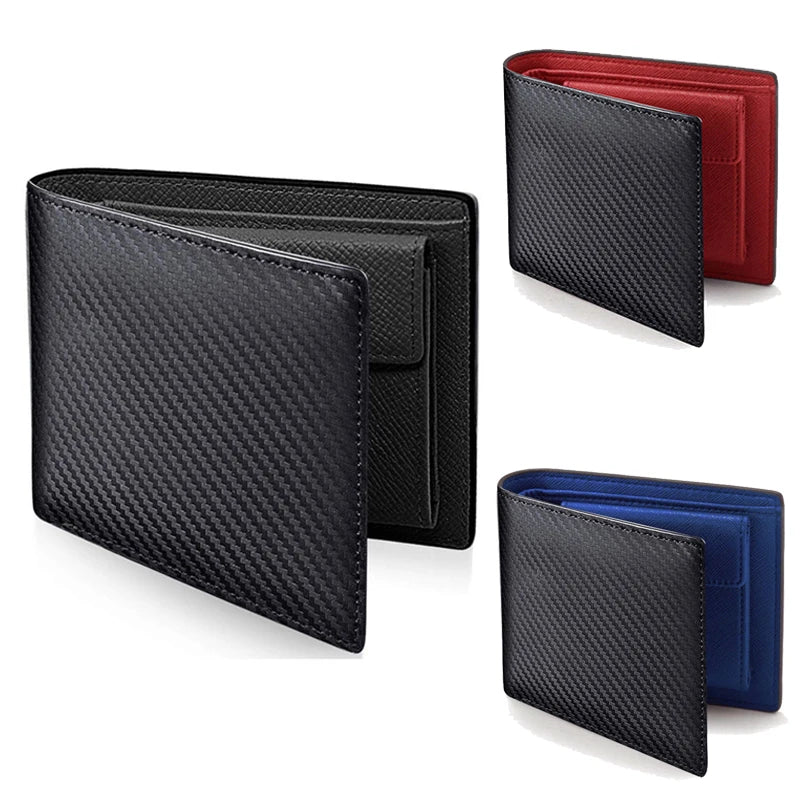 Fashion Carbon Fiber Men's Leather Wallet