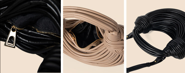 Glossy Woven Noodles Handbag