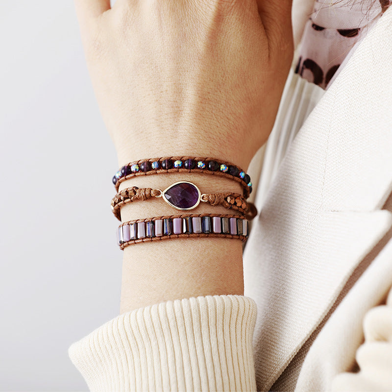 Natural Stone Amethyst Handmade Bracelet